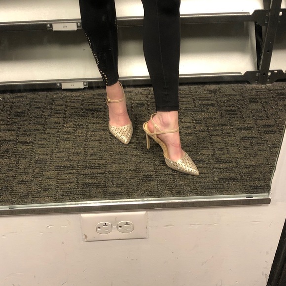 Gold Badgley Mischka Closed Toe Pumps- Fatima Pumps - Picture 6 of 7